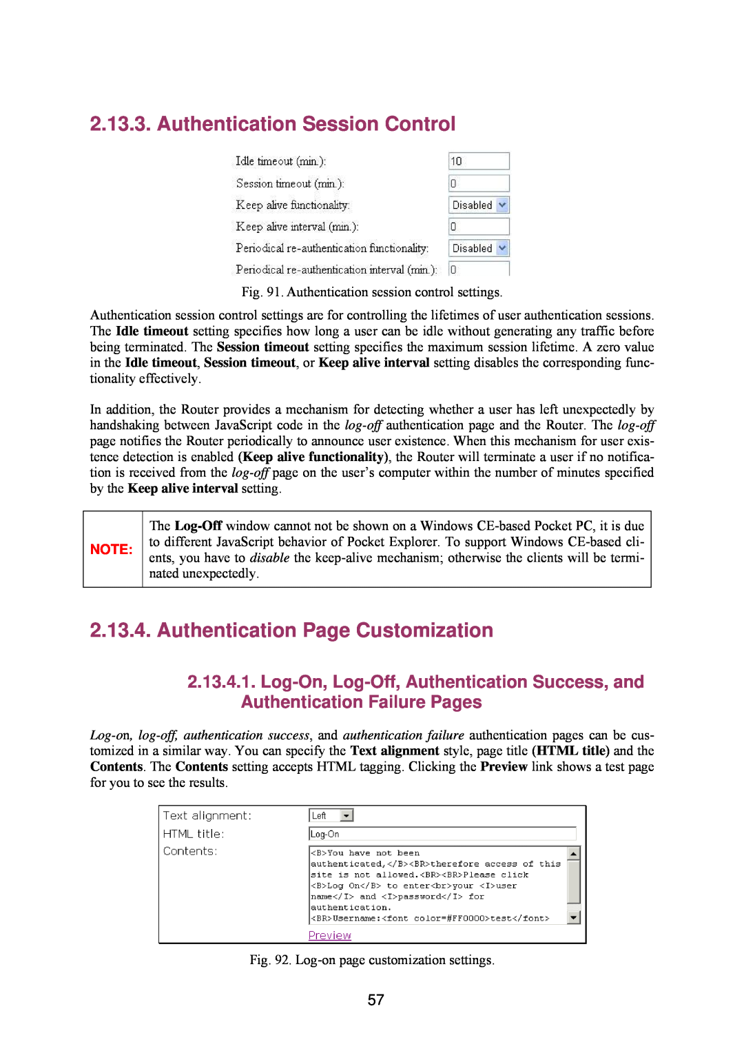 Epson IWE3200-H manual Authentication Session Control, Authentication Page Customization 
