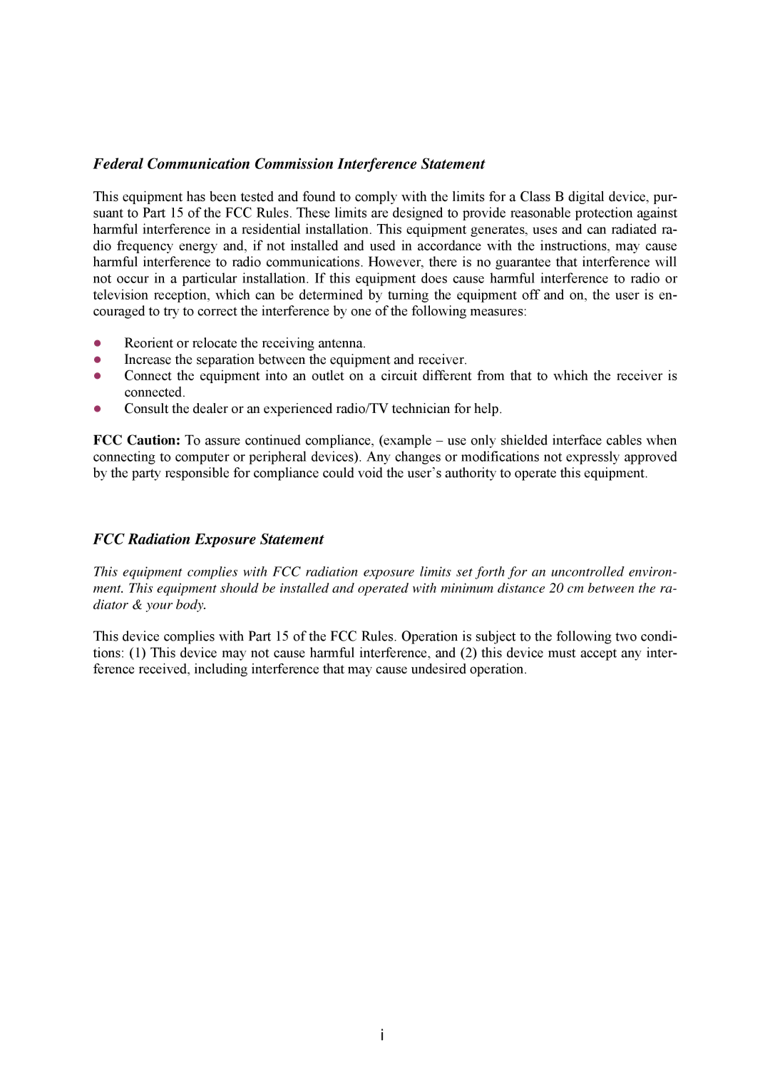 Epson IWE3200-H manual Federal Communication Commission Interference Statement 