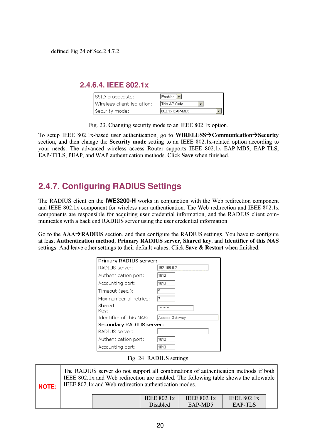 Epson IWE3200-H manual Configuring Radius Settings, Ieee 