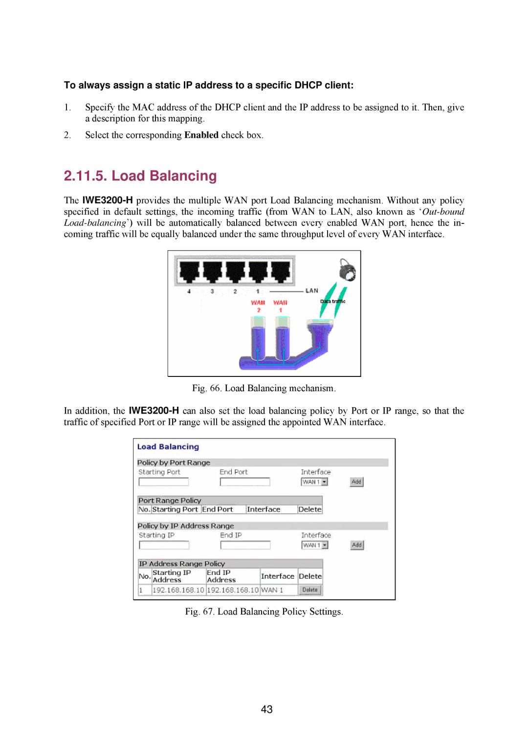 Epson IWE3200-H manual Load Balancing Policy Settings 