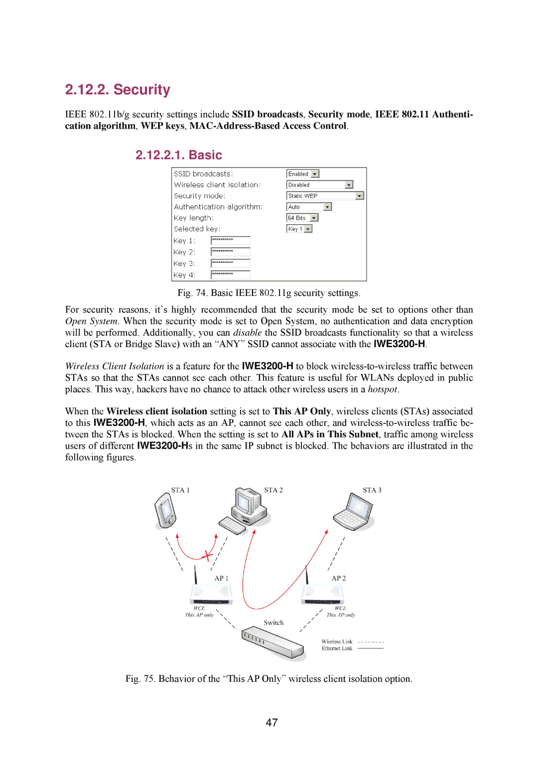 Epson IWE3200-H manual Security, Basic 