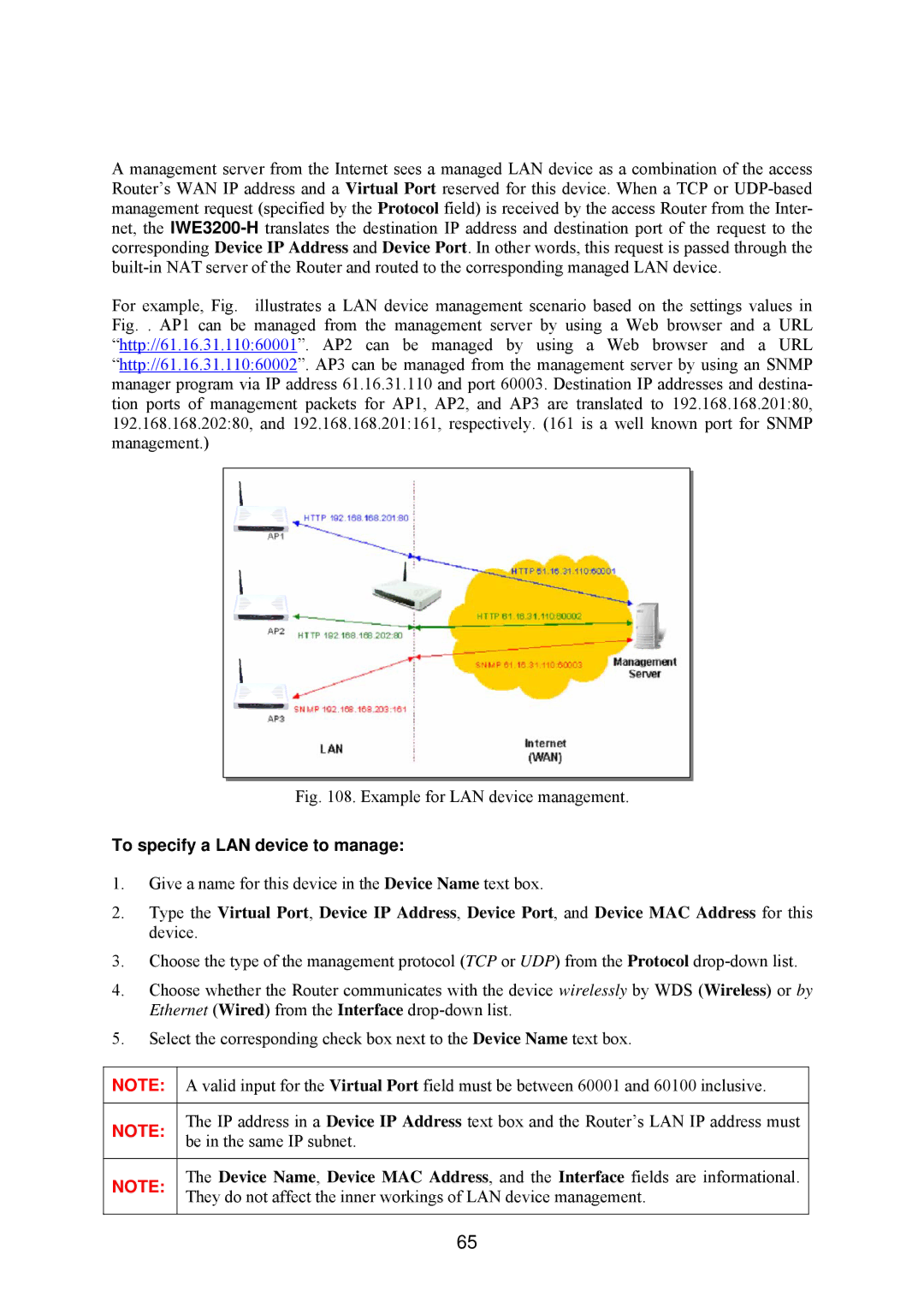 Epson IWE3200-H manual Example for LAN device management, To specify a LAN device to manage 