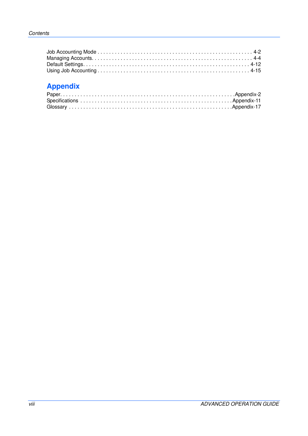 Epson KM-1650, KM-2050, KM-2550 manual Appendix 