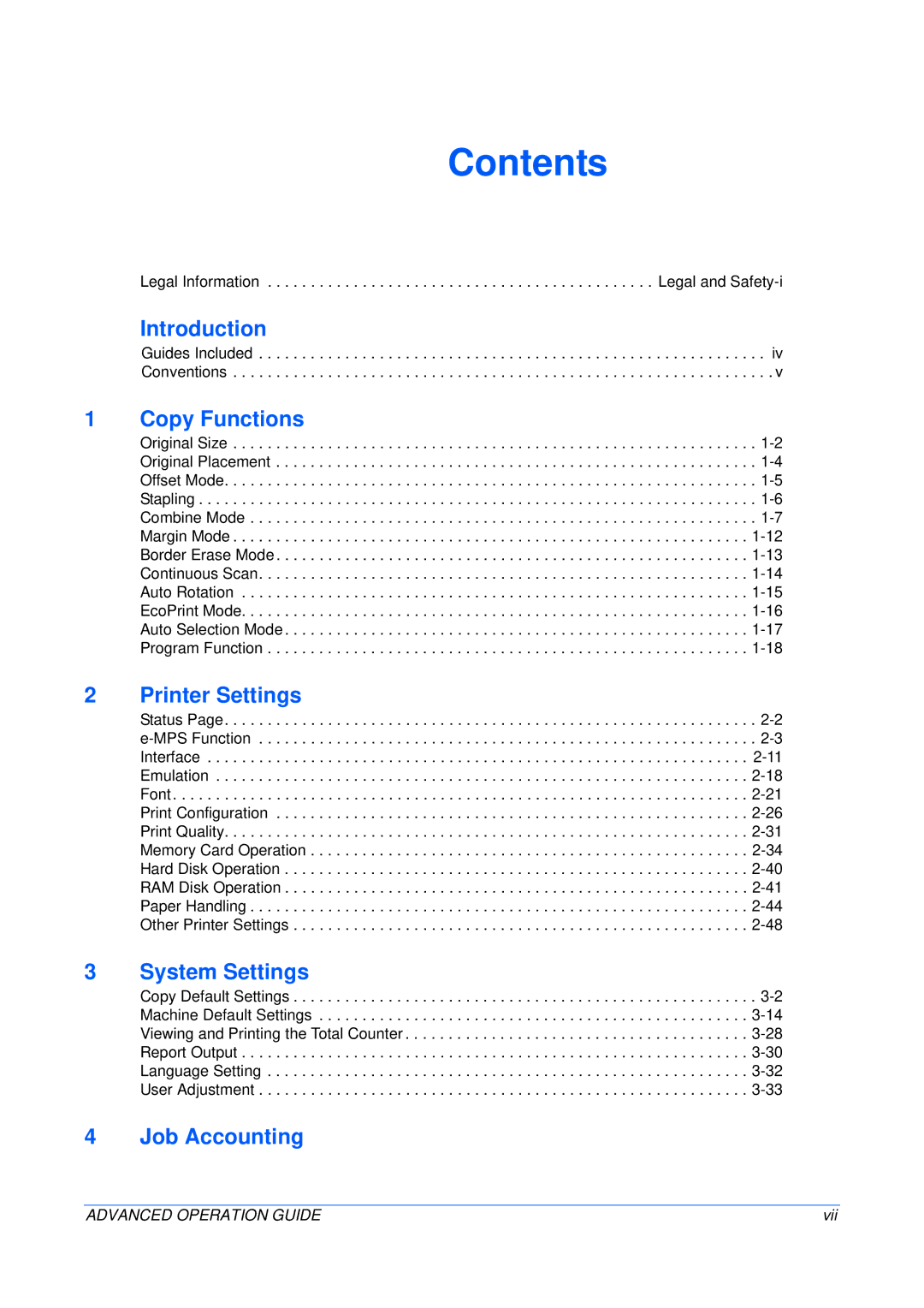 Epson KM-2050, KM-1650, KM-2550 manual Contents 