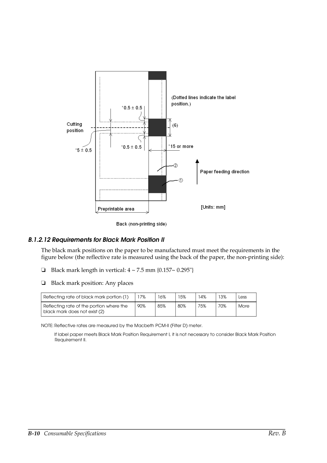 Epson L90 manual 10Consumable Specifications 