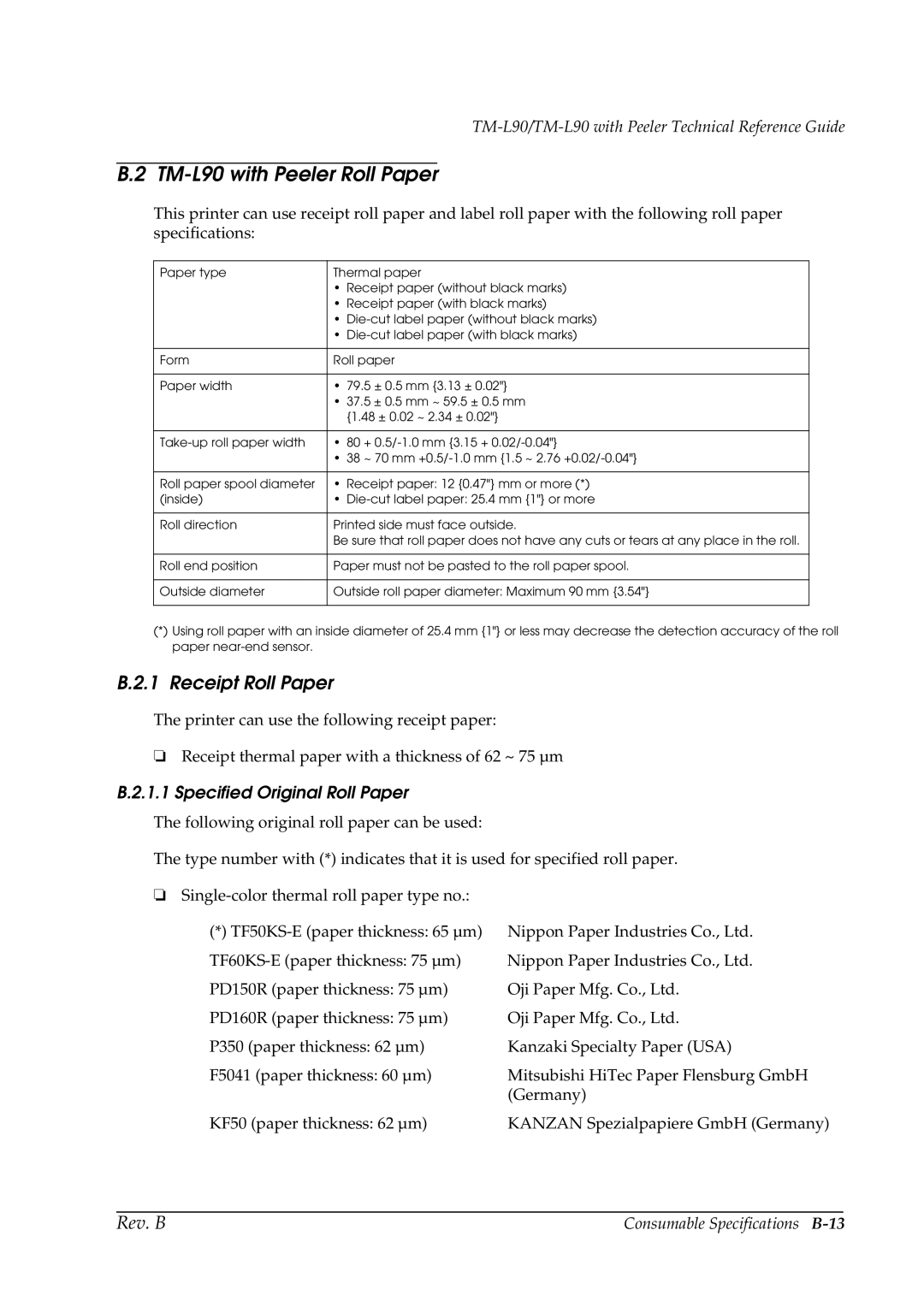 Epson manual TM-L90 with Peeler Roll Paper, Receipt Roll Paper 