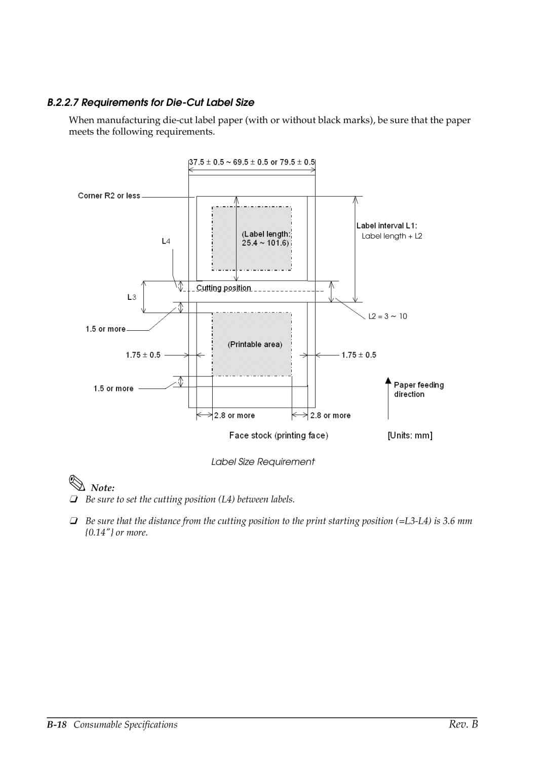 Epson L90 manual 18Consumable Specifications 