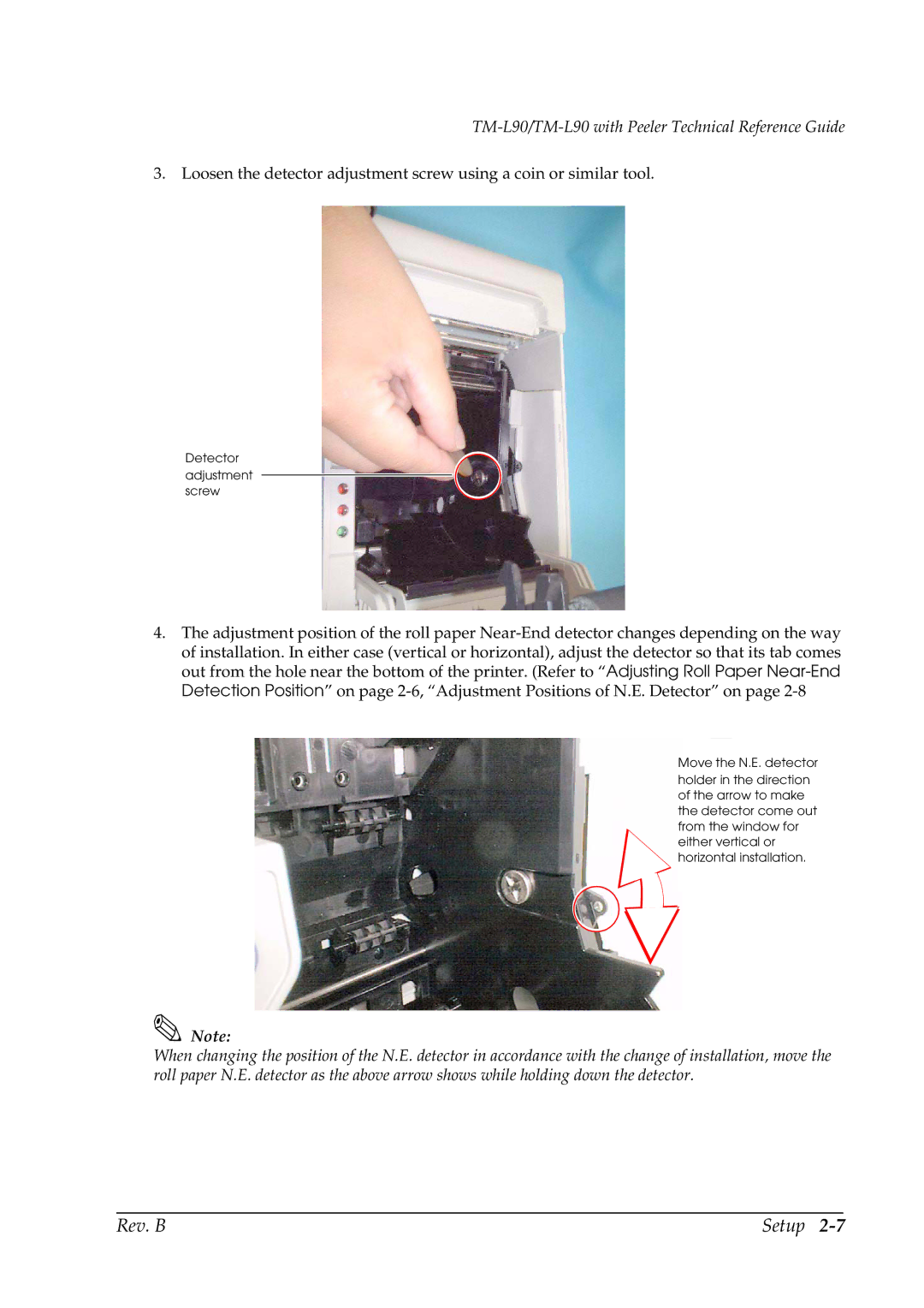 Epson L90 manual Rev. B Setup 