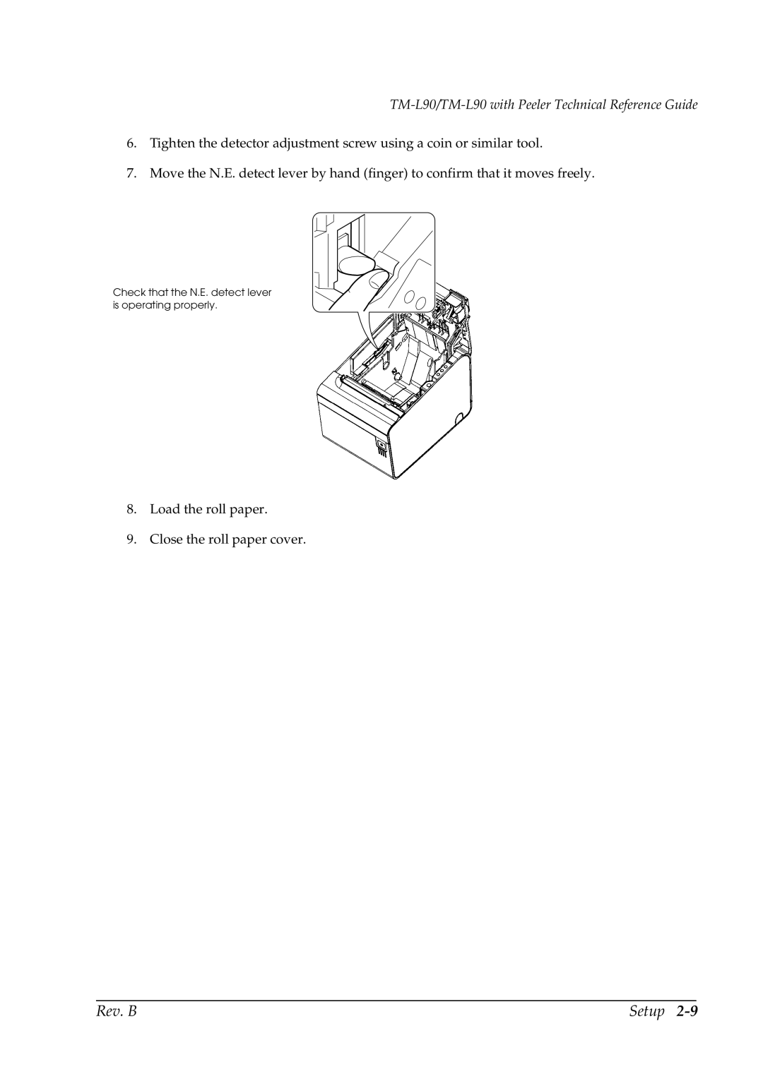 Epson L90 manual Load the roll paper Close the roll paper cover 