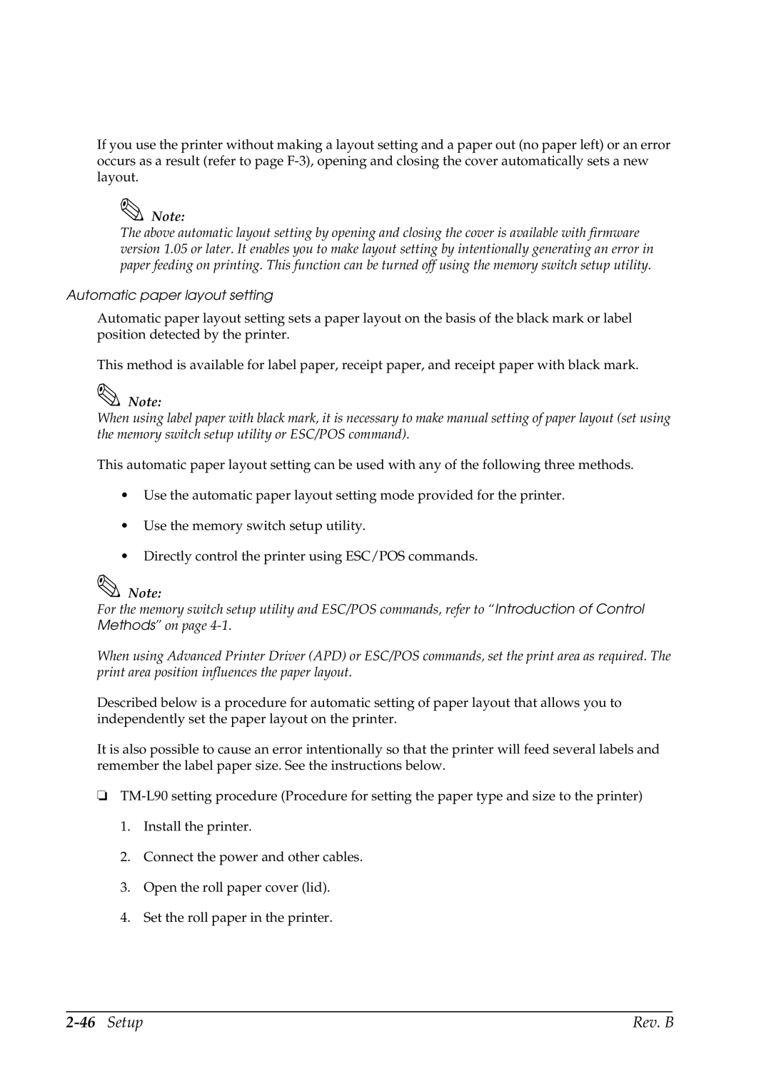 Epson L90 manual Automatic paper layout setting 