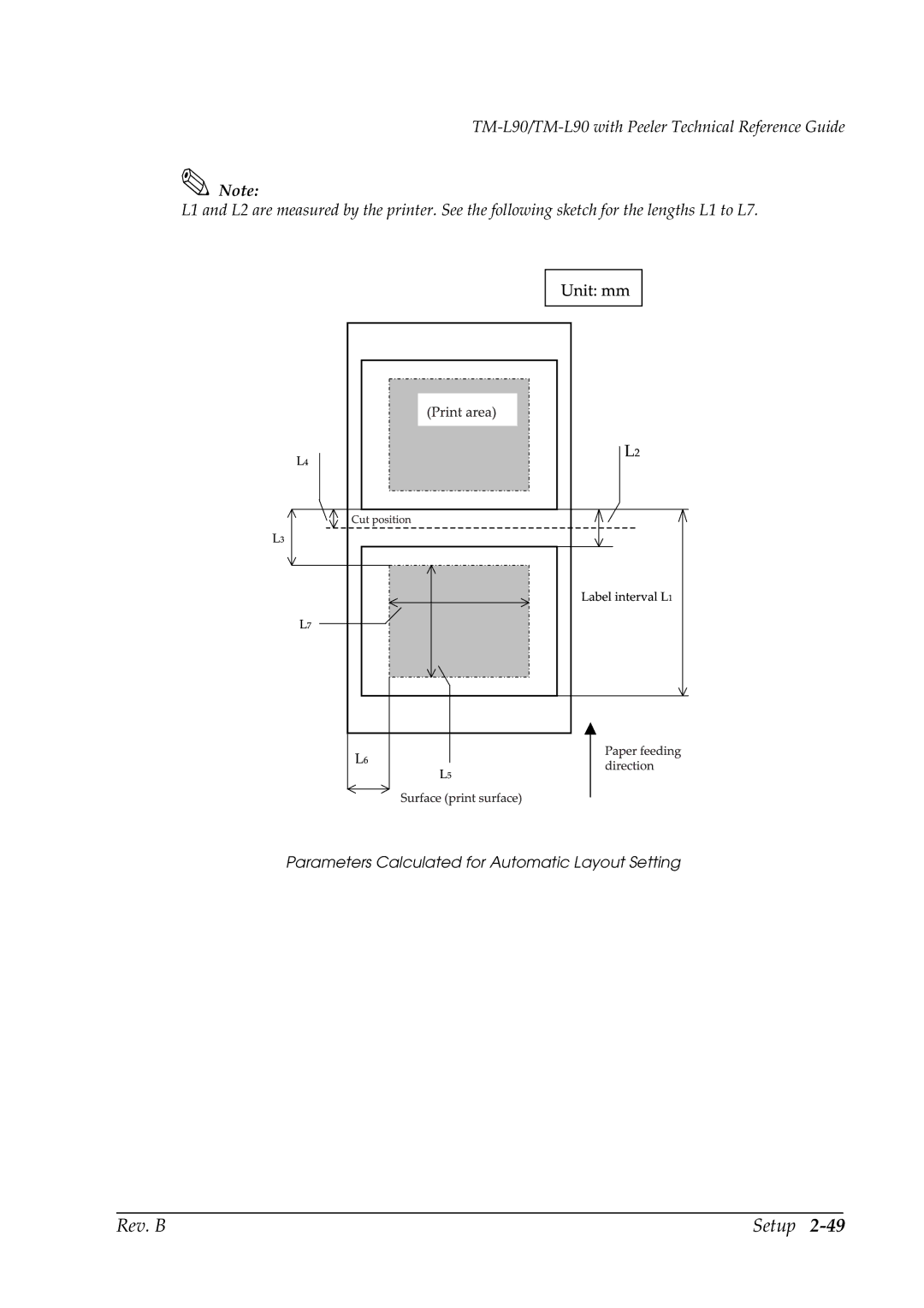 Epson L90 manual Parameters Calculated for Automatic Layout Setting 