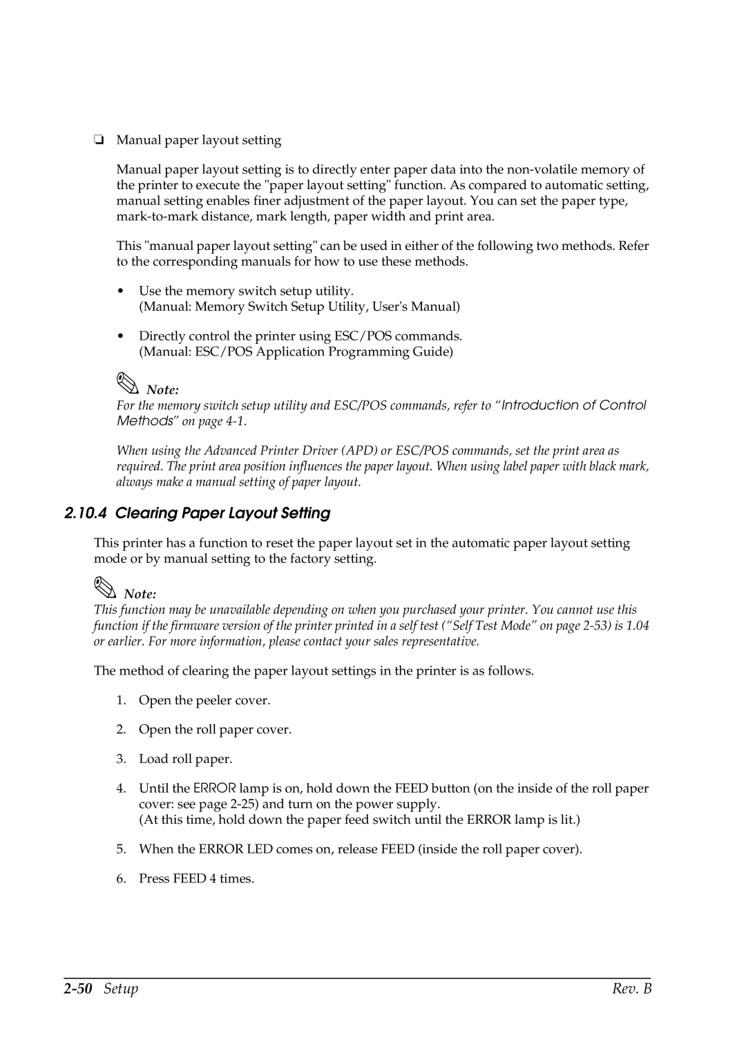 Epson L90 manual Clearing Paper Layout Setting 