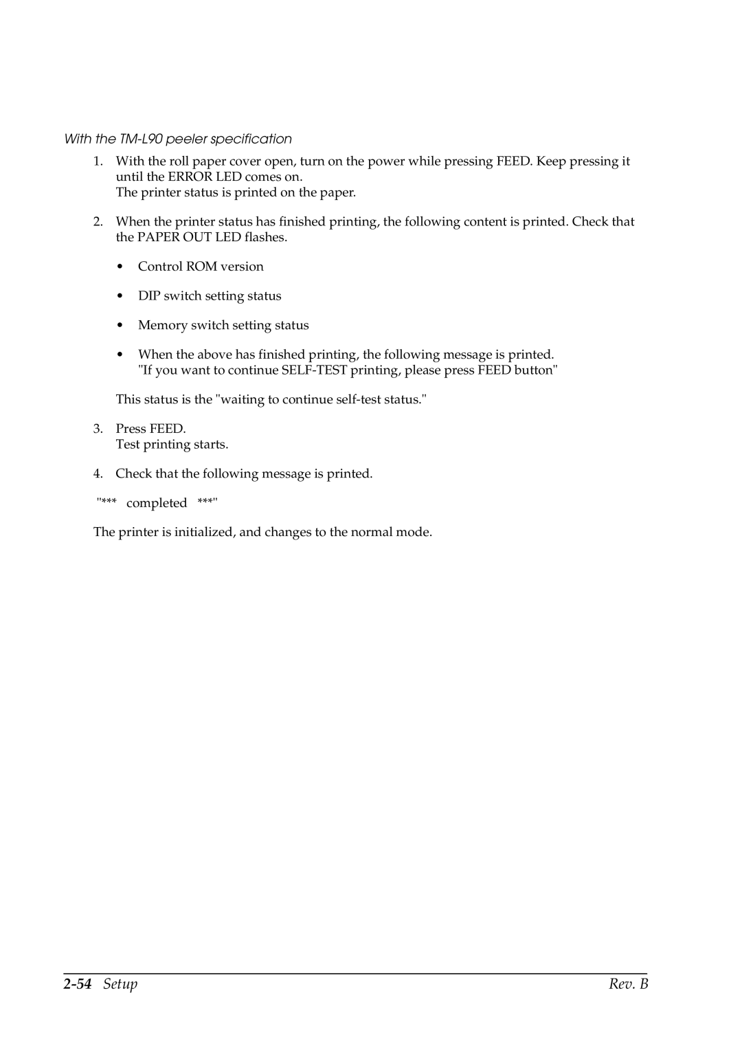 Epson manual With the TM-L90 peeler specification 