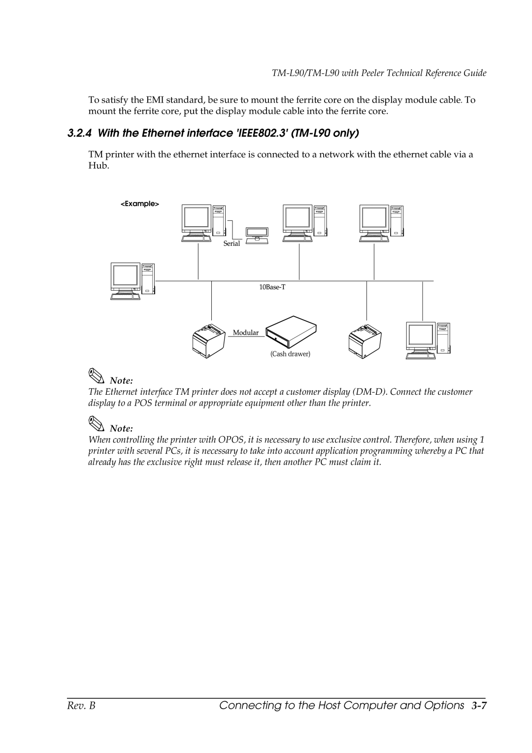 Epson manual With the Ethernet interface IEEE802.3 TM-L90 only 