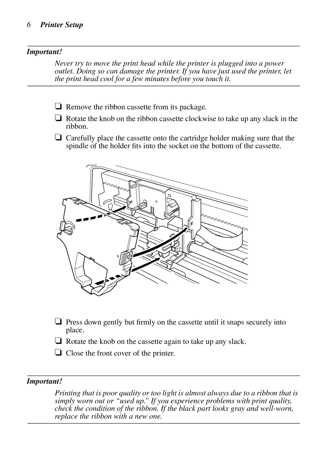 Epson LC-7211 user manual Printer Setup 