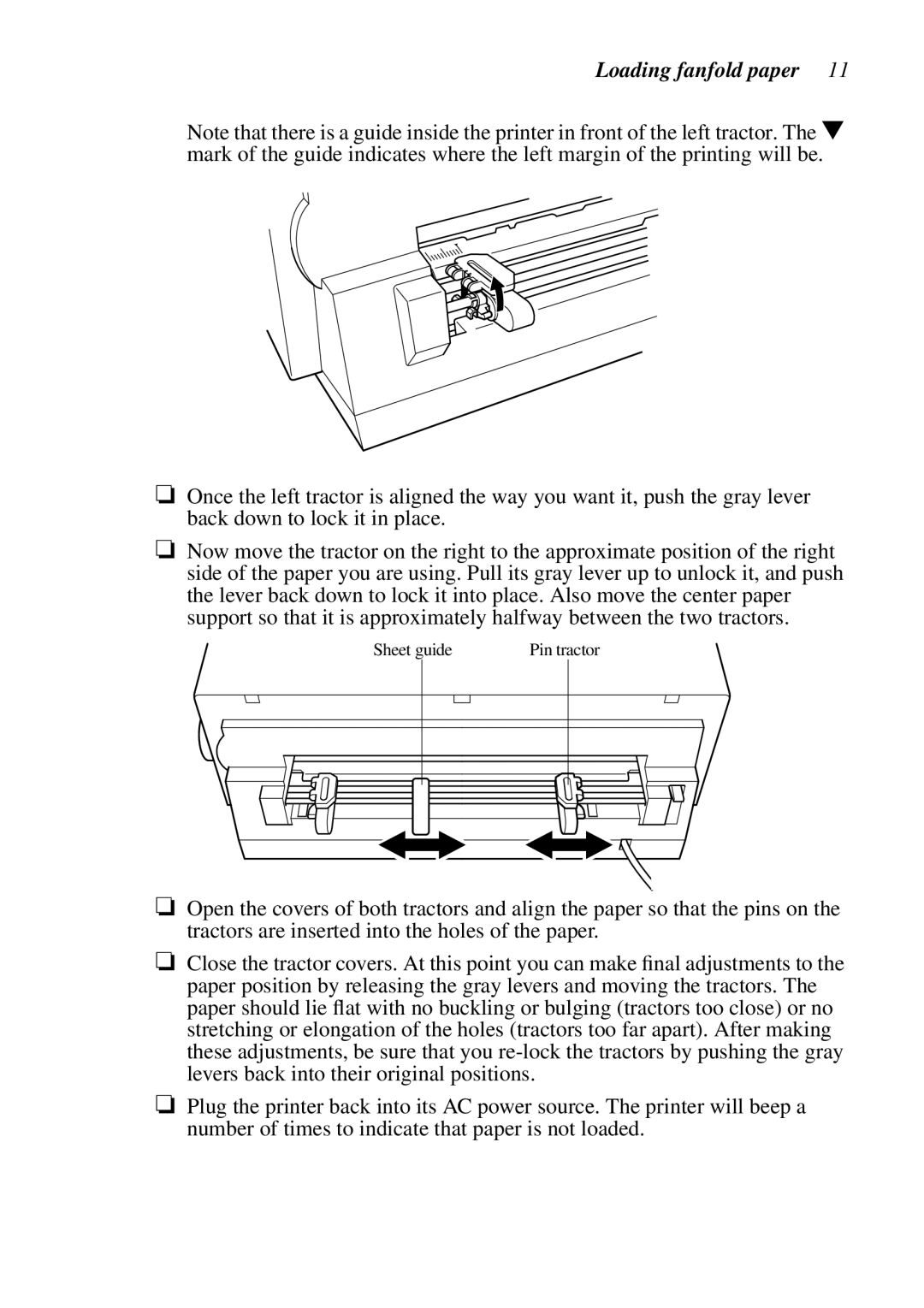 Epson LC-7211 user manual Sheet guide 