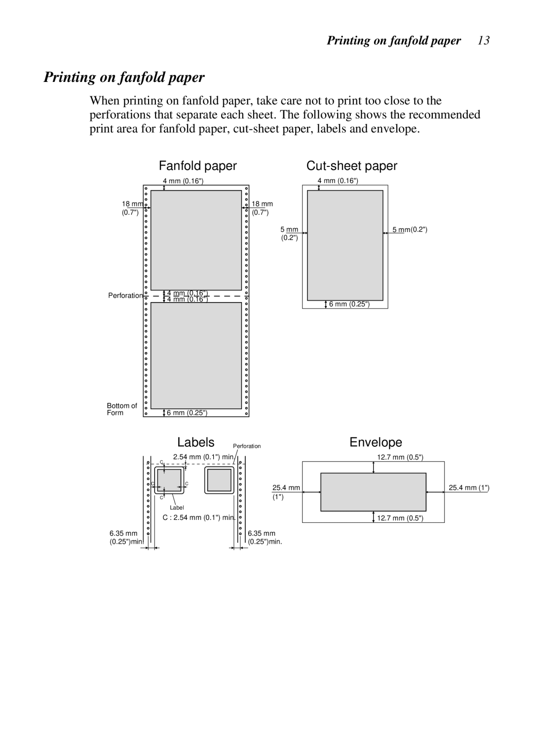 Epson LC-7211 user manual Printing on fanfold paper 