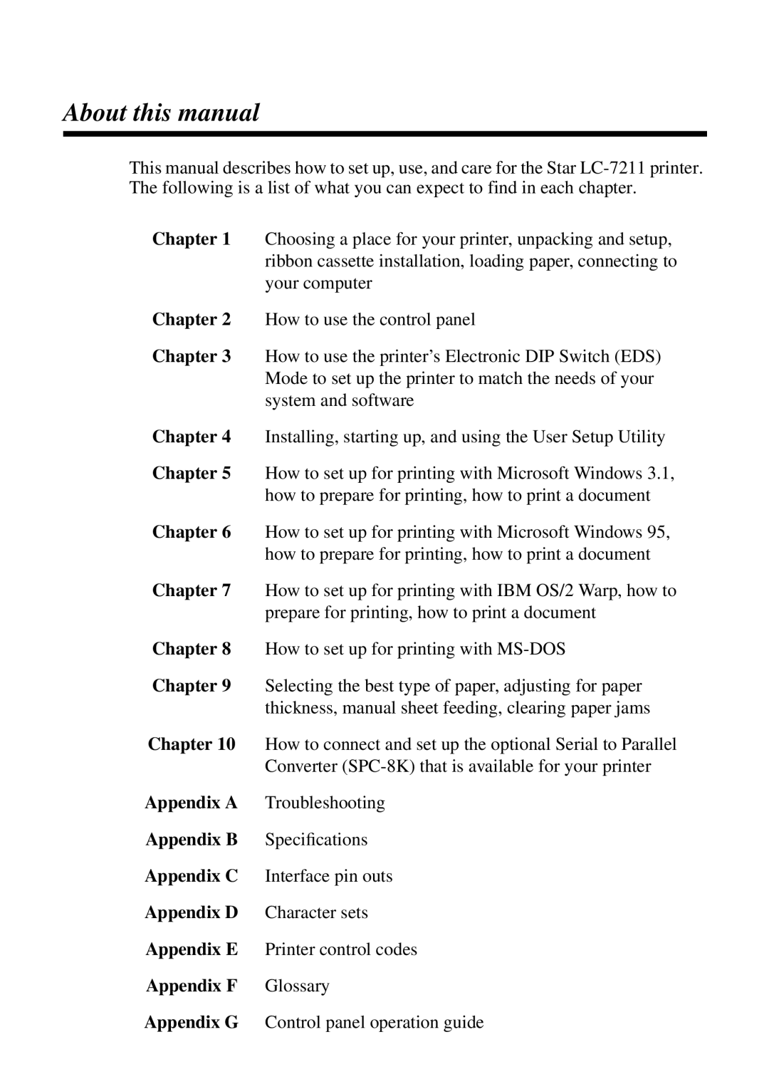 Epson LC-7211 user manual About this manual, Chapter 