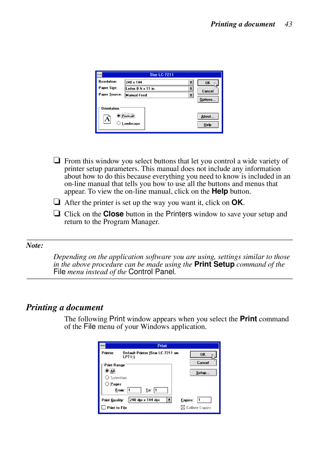 Epson LC-7211 user manual Printing a document 