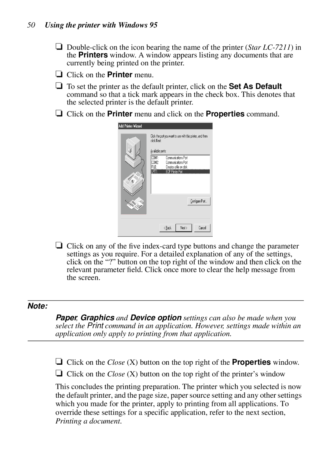 Epson LC-7211 user manual Printing a document 