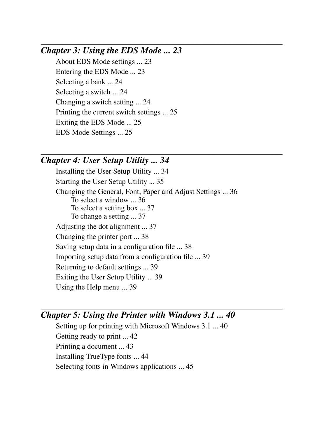 Epson LC-7211 user manual Using the EDS Mode, User Setup Utility, Using the Printer with Windows 3.1 