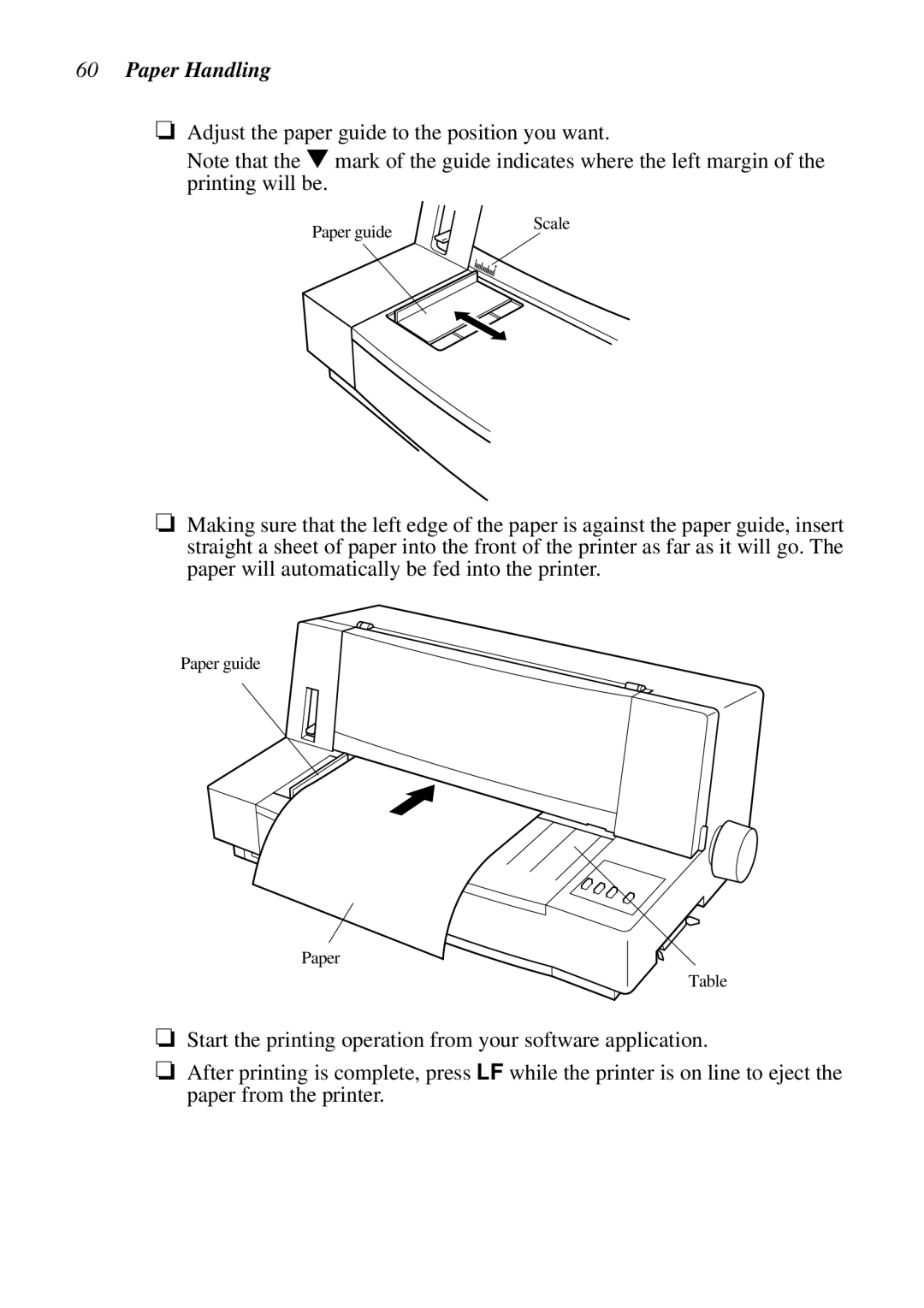 Epson LC-7211 user manual Adjust the paper guide to the position you want 