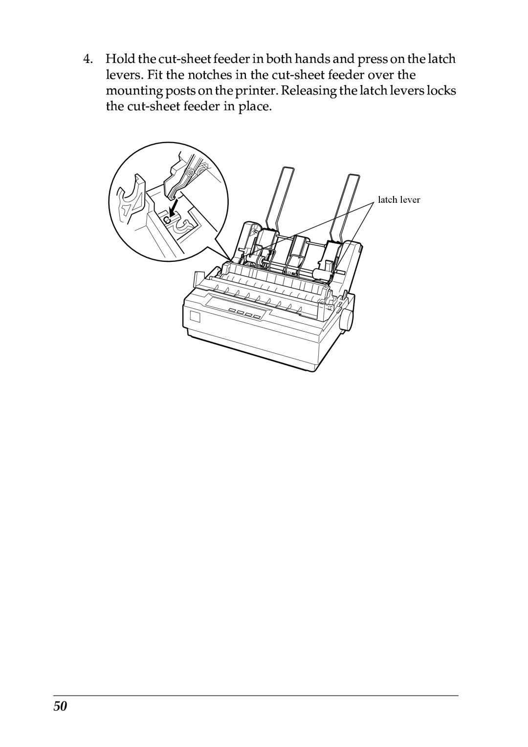 Epson LQ-300+ manual Latch lever 