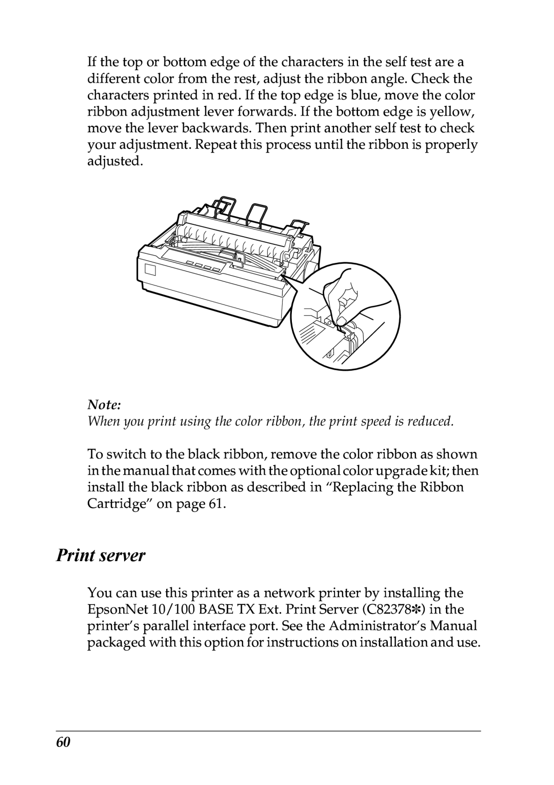 Epson LQ-300+ manual Print server 