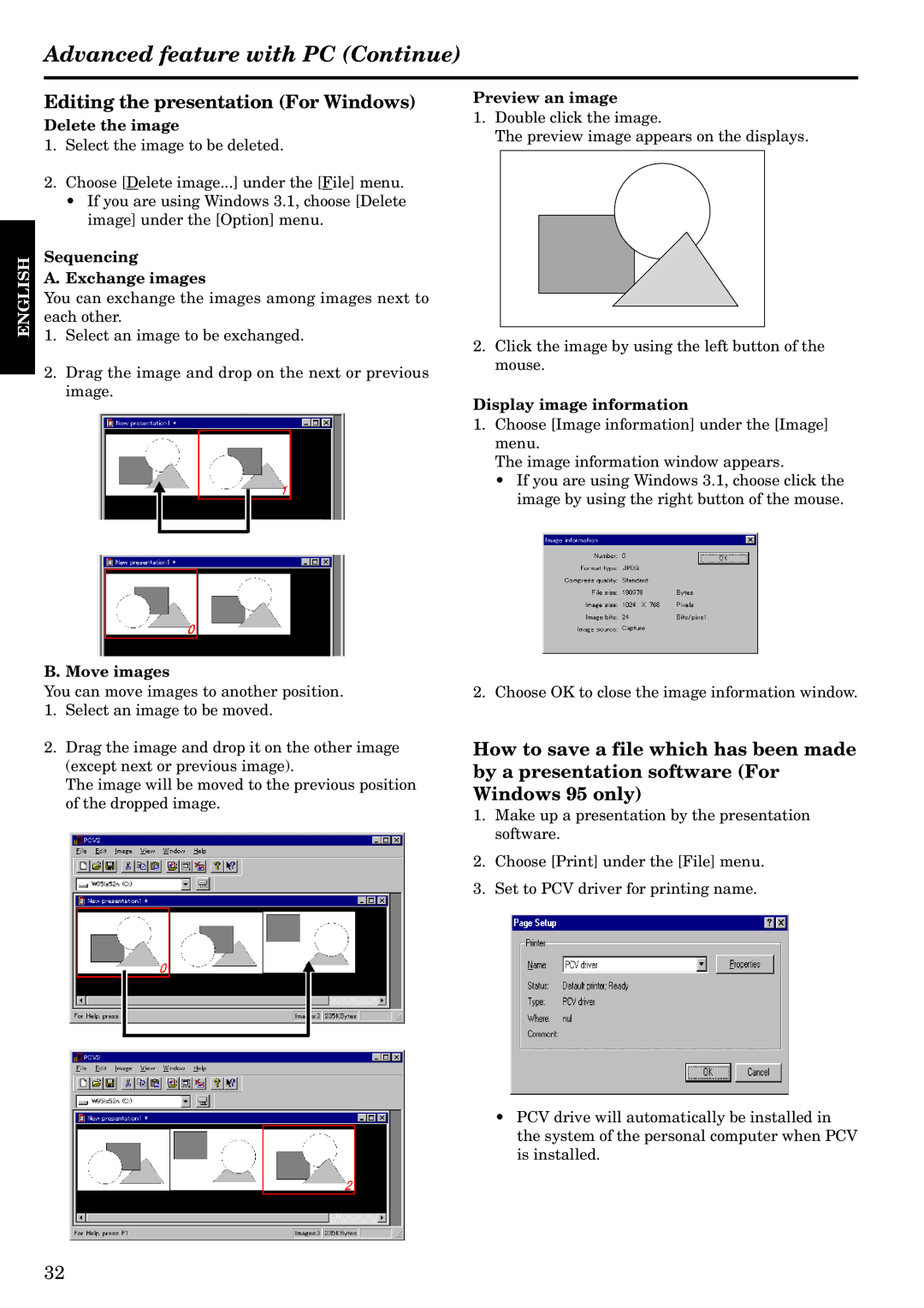 Epson LVP-X200A user manual Editing the presentation For Windows 