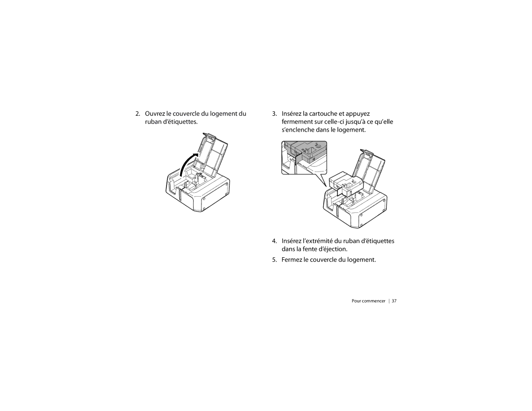 Epson LW-600P quick start Ouvrez le couvercle du logement du ruban d’étiquettes 