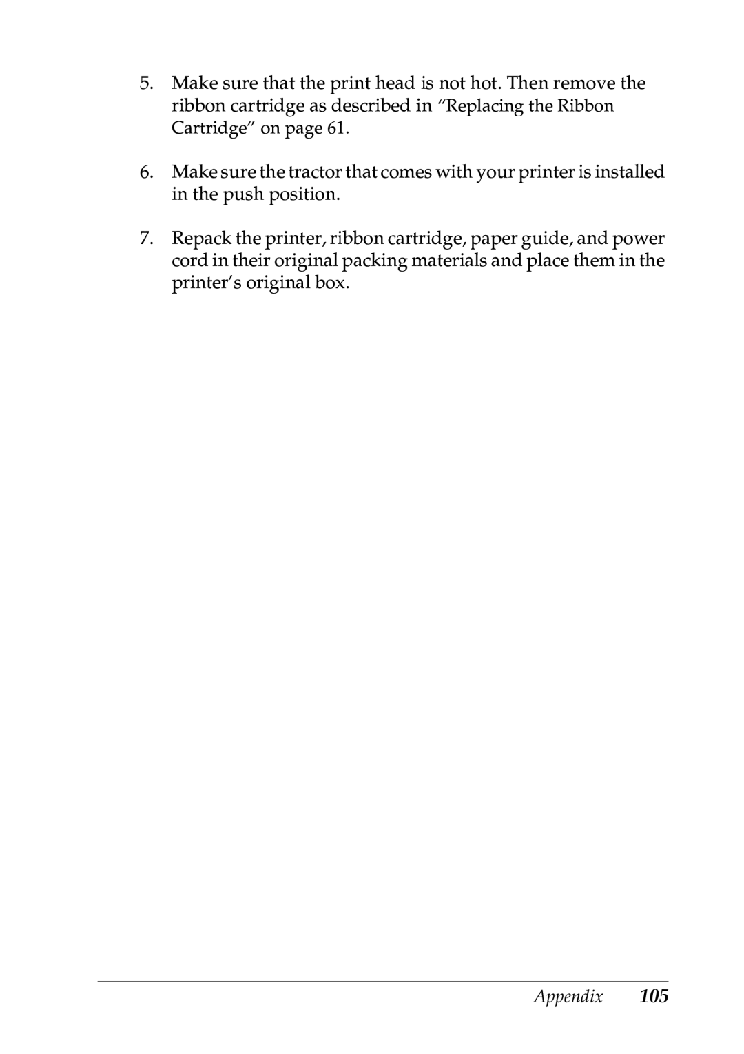 Epson LX-1170 manual Appendix 