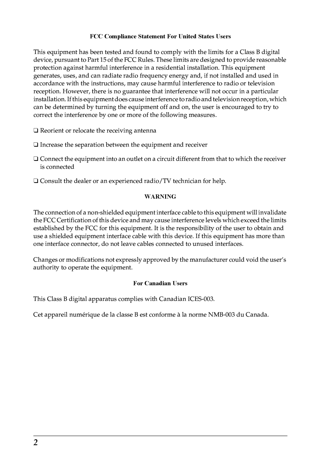 Epson LX-1170 manual FCC Compliance Statement For United States Users 