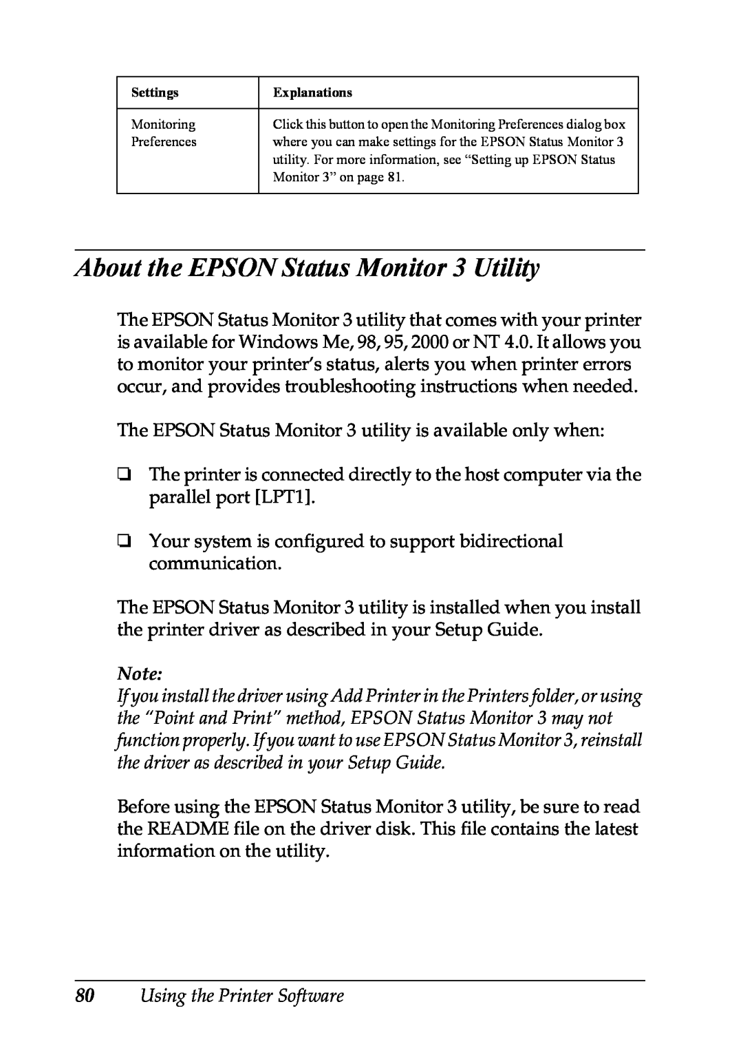 Epson LX-1170 manual About the EPSON Status Monitor 3 Utility 