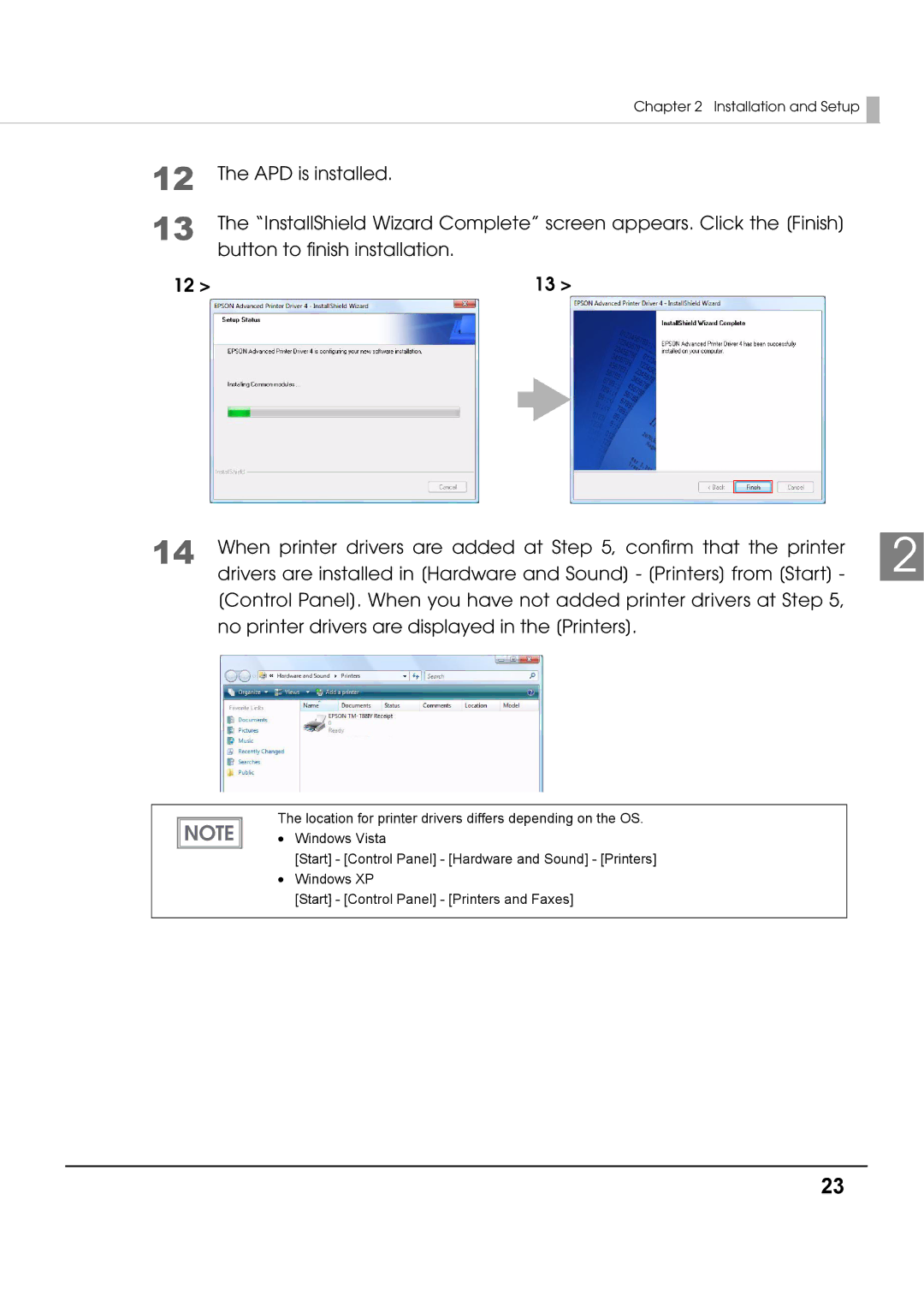 Epson M00002104 install manual Installation and Setup 