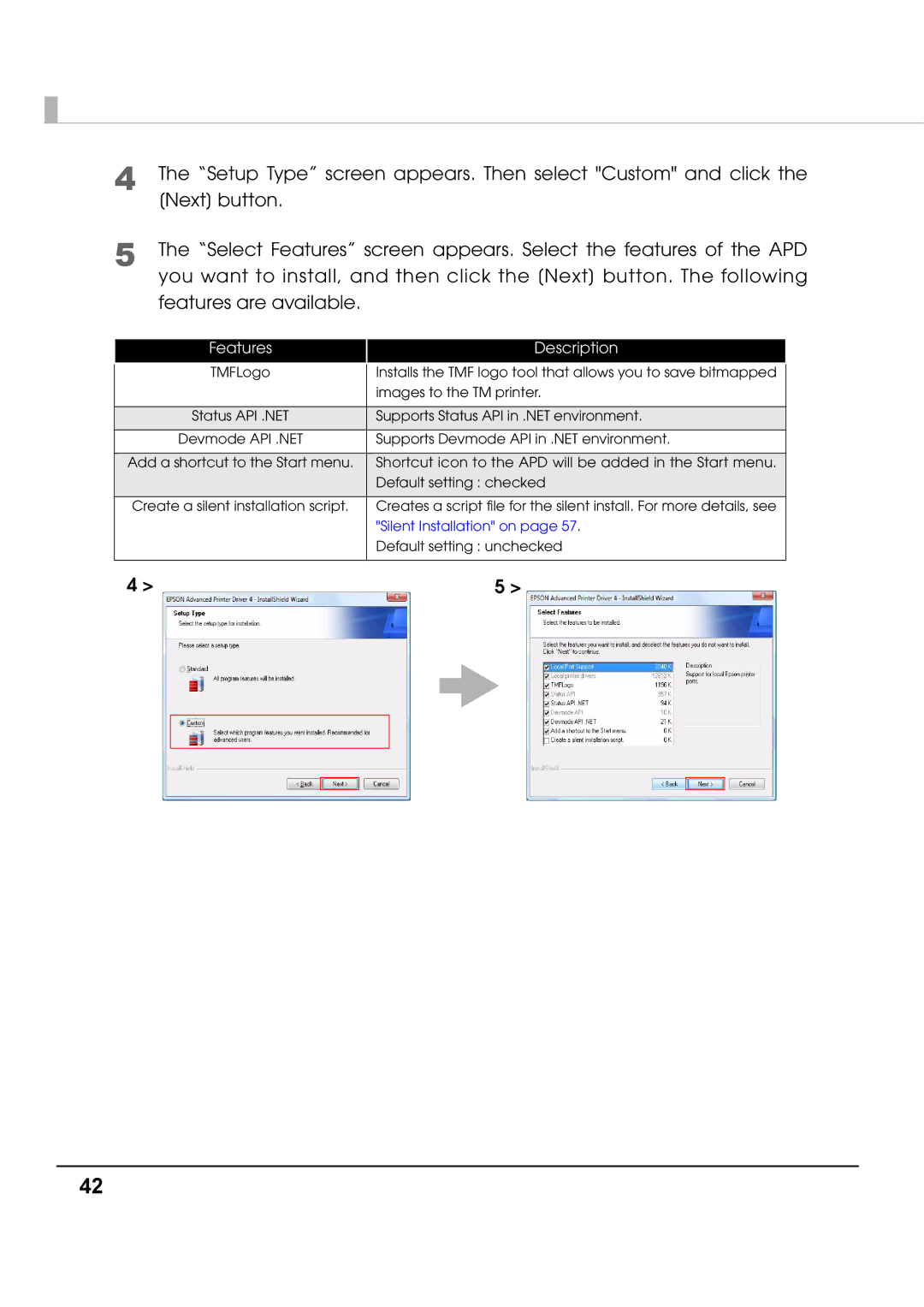 Epson M00002104 install manual Features Description 