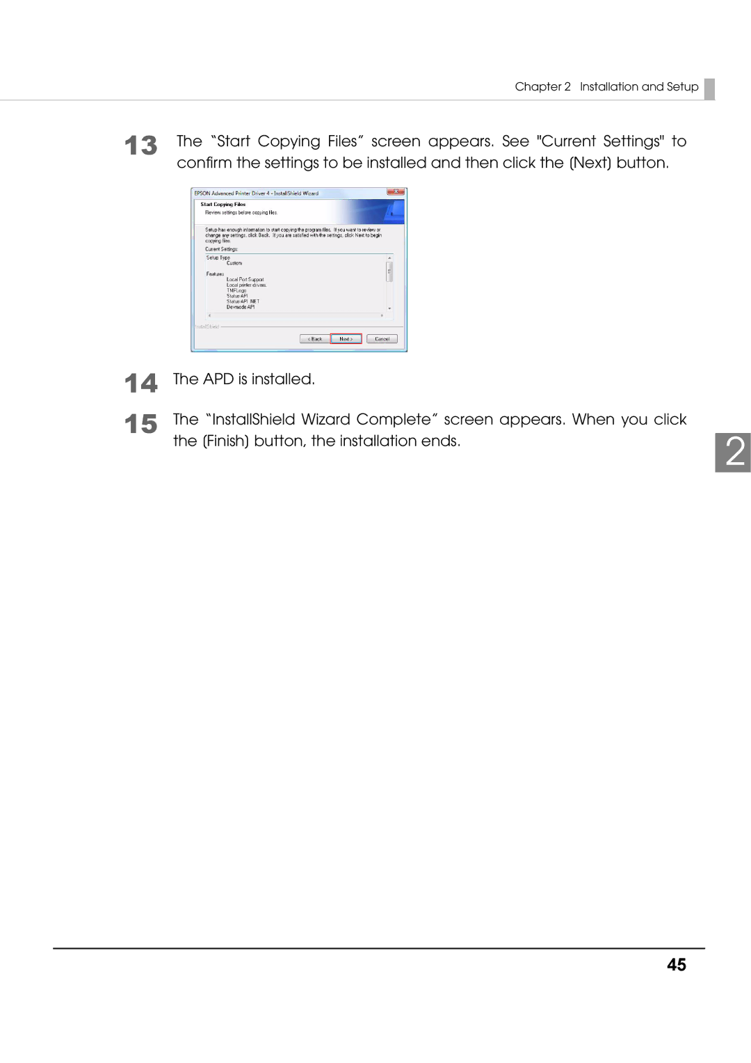 Epson M00002104 install manual Installation and Setup 