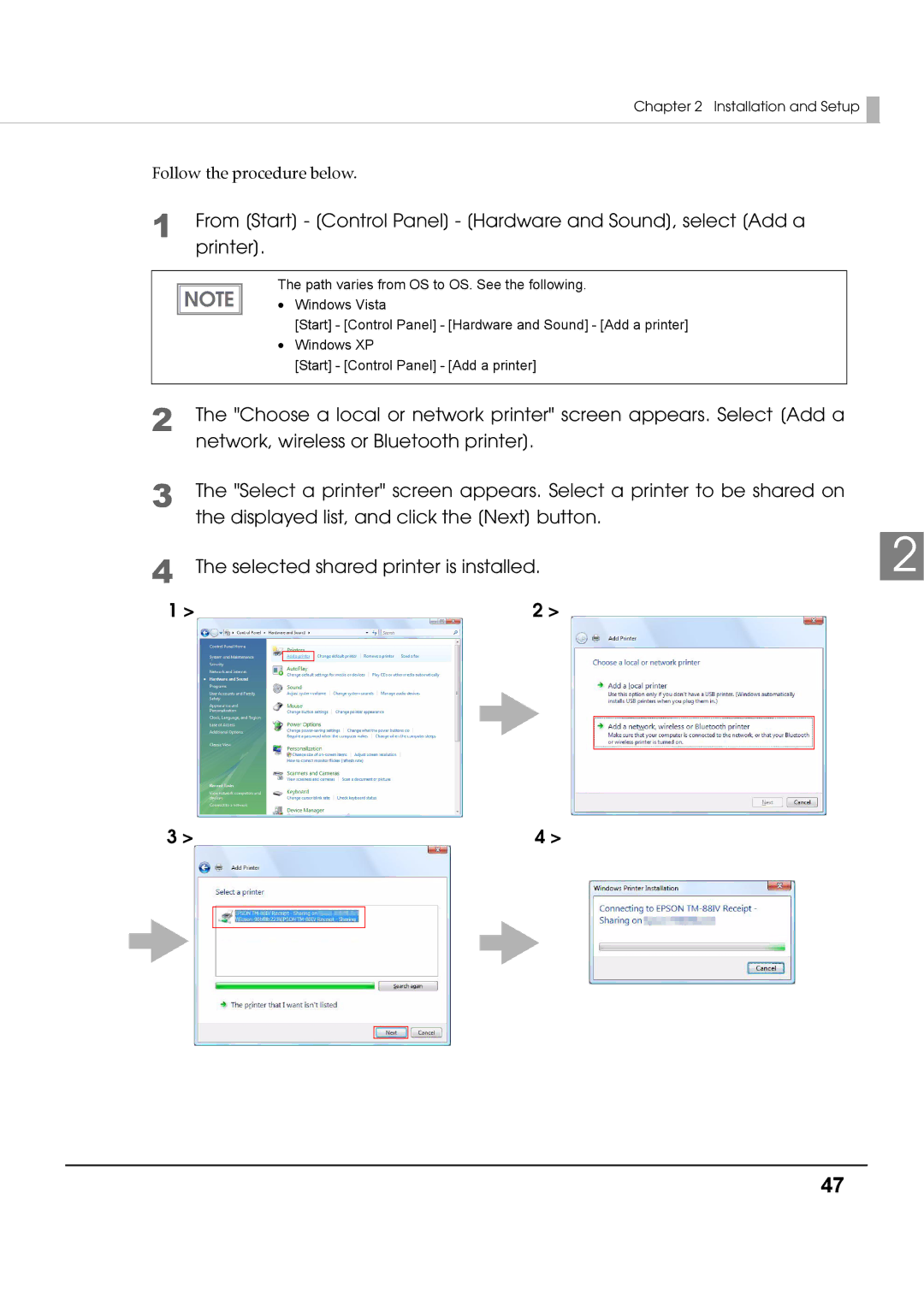 Epson M00002104 install manual Follow the procedure below 