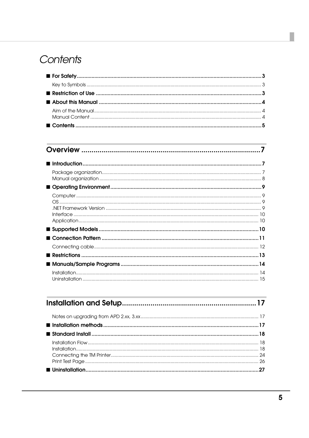 Epson M00002104 install manual Contents 