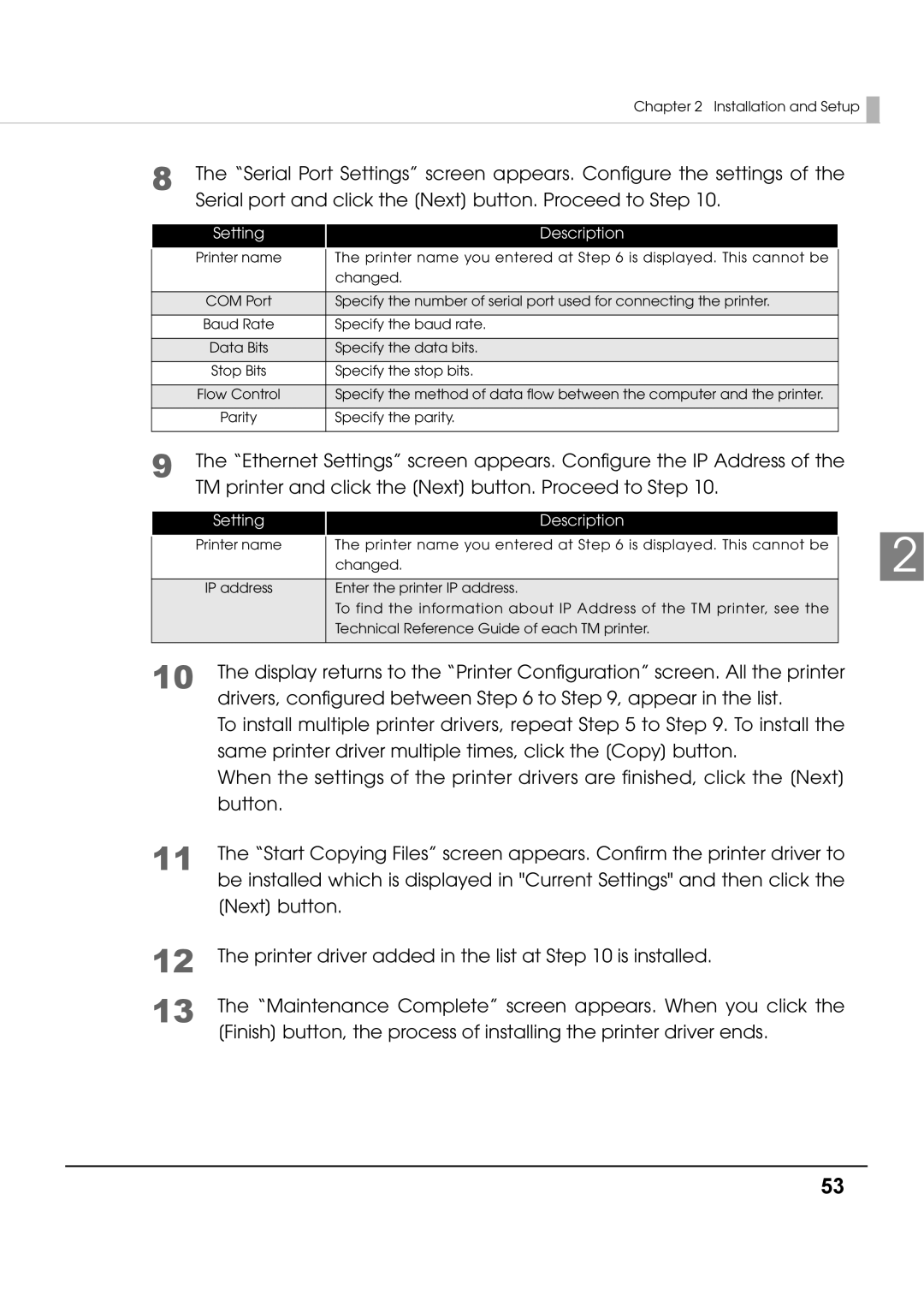 Epson M00002104 install manual Drivers, configured between to , appear in the list 