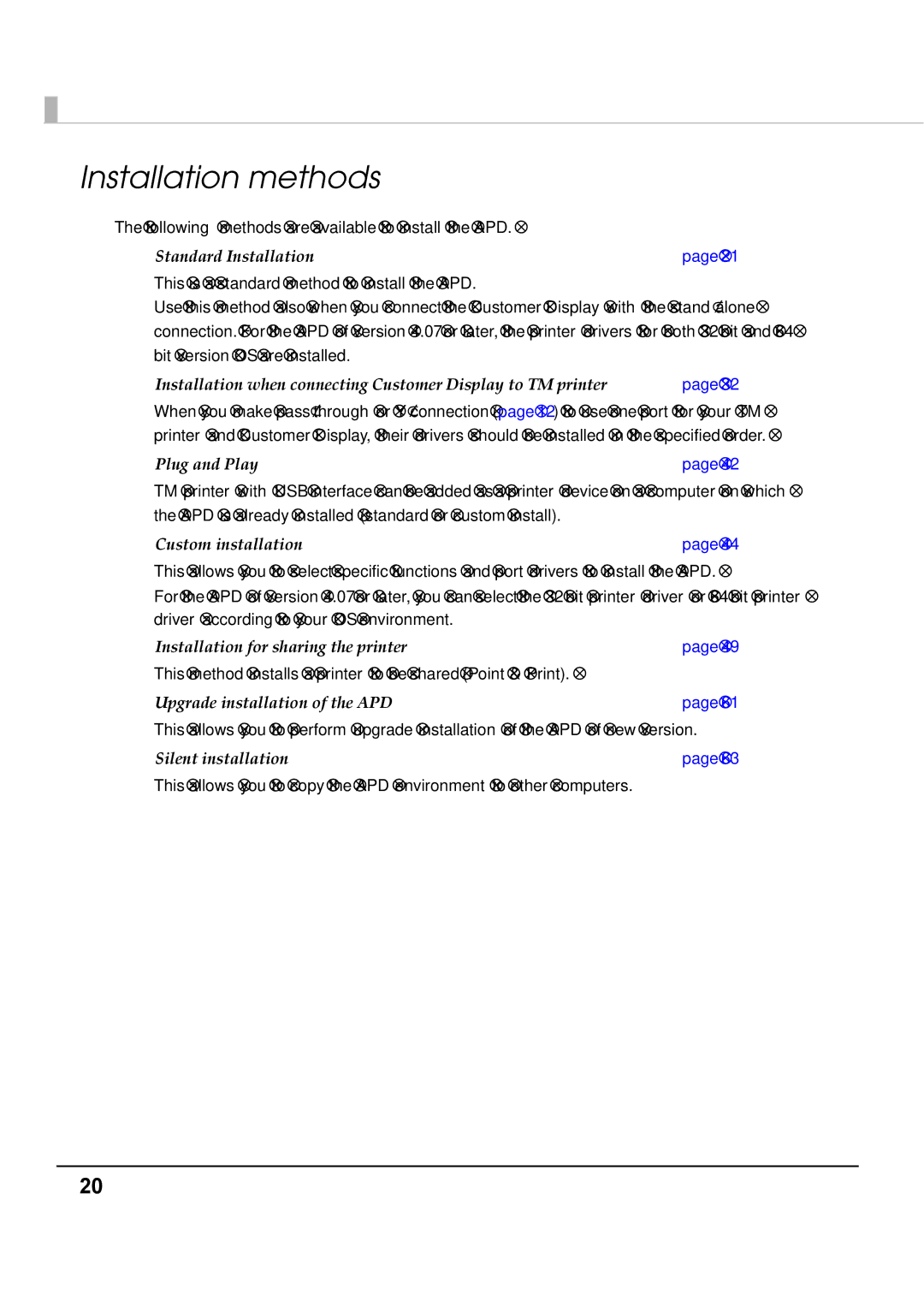 Epson M00002112 install manual Installation methods, Standard Installation 