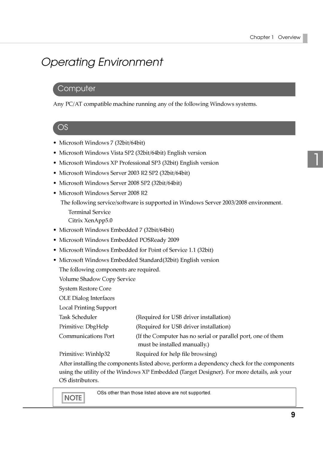 Epson M00002112 install manual Operating Environment, Computer 