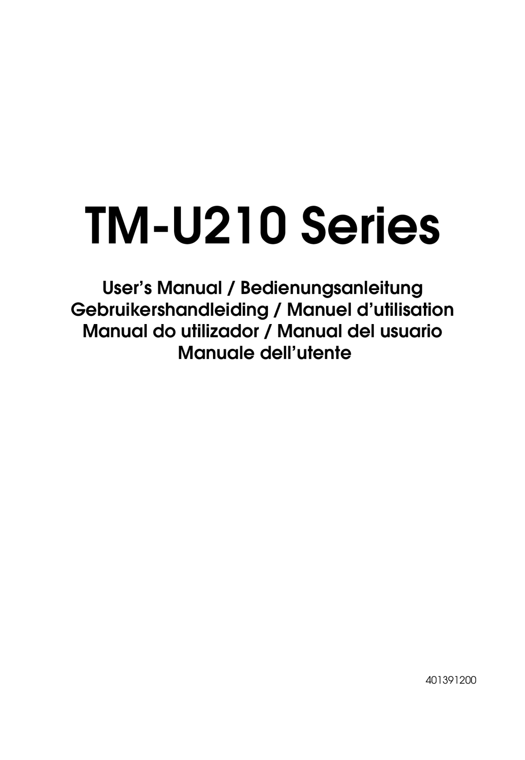 Epson M119D, M119B, M119A, TM-U210B user manual TM-U210 Series User’s Manual 