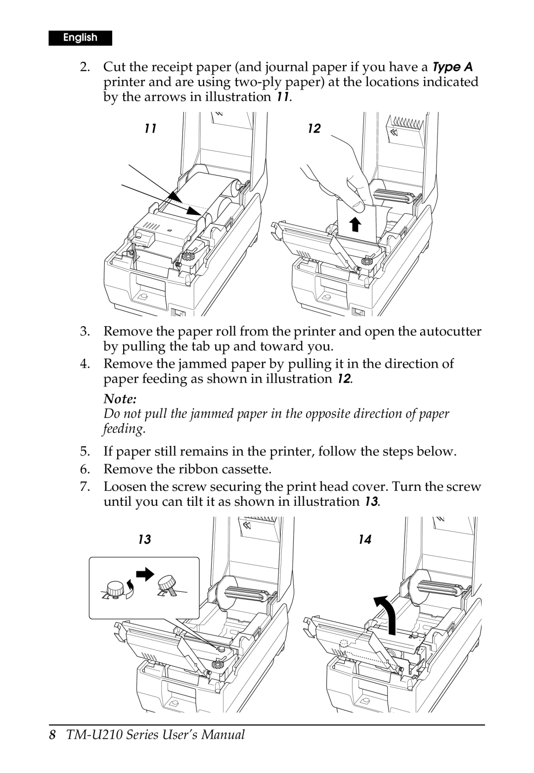 Epson M119B, M119D, M119A, TM-U210B, TM-U210 Series user manual 1112 