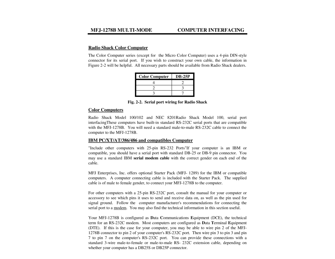 Epson MFJ-1278B manual Radio Shack Color Computer, Color Computers, IBM PC/XT/AT/386/486 and compatibles Computer 