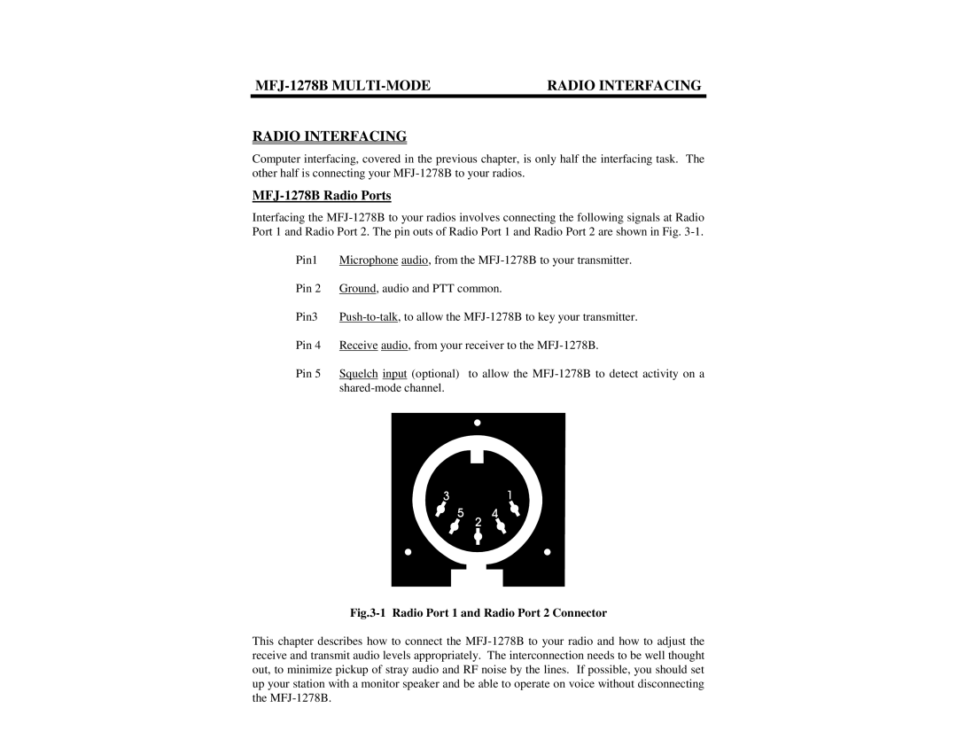 Epson manual MFJ-1278B MULTI-MODE Radio Interfacing, MFJ-1278B Radio Ports 