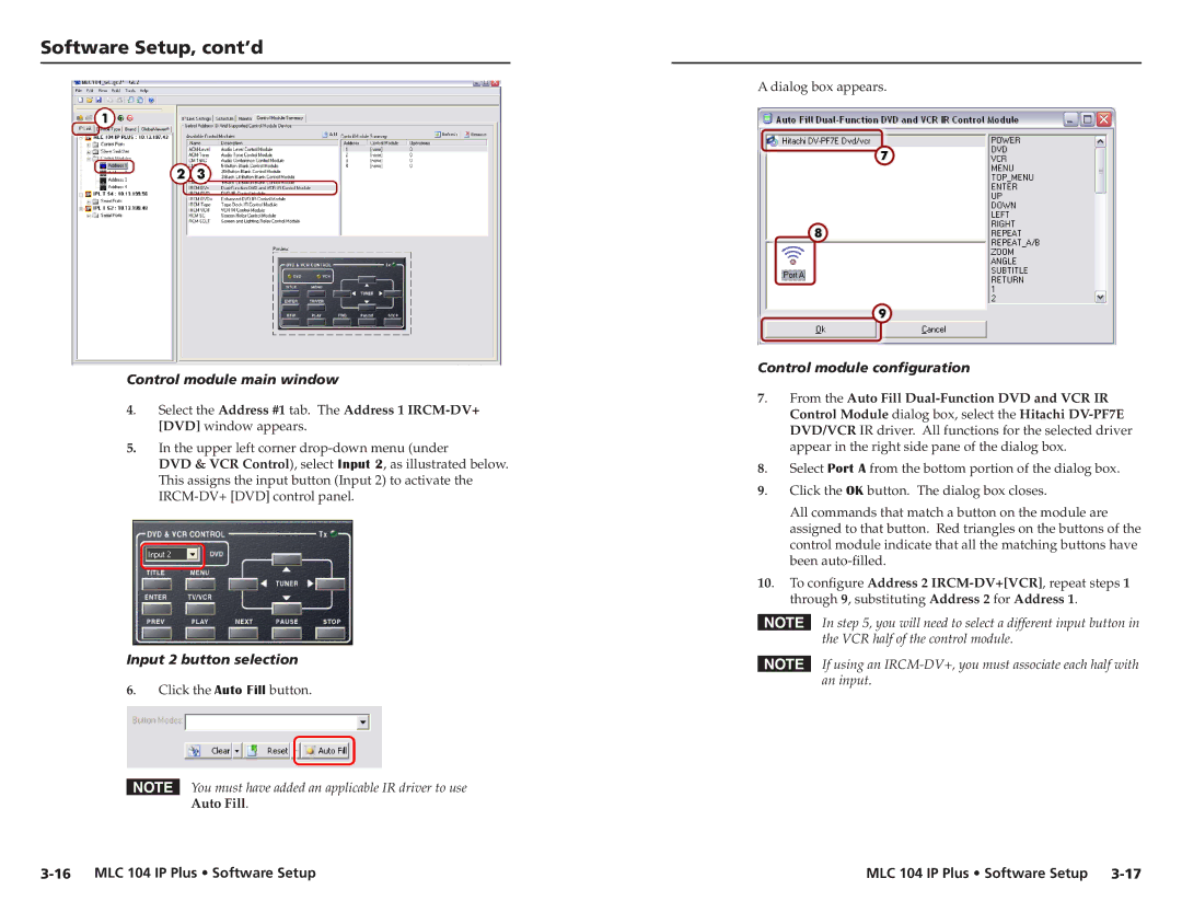 Epson MLC 104 IP Plus setup guide Control module main window, Input 2 button selection, Control module configuration 