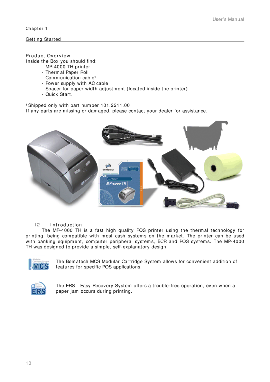 Epson MP-4000 manual Product Overview, Introduction 