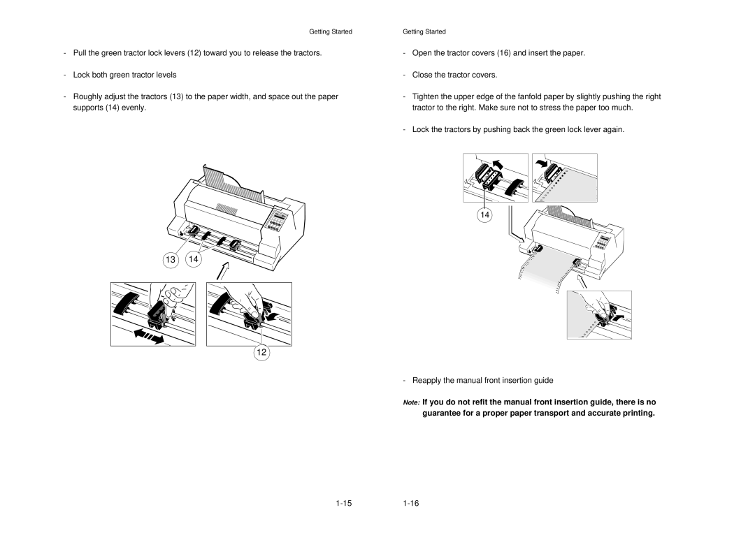 Epson MTX 1345 manual Getting Started 