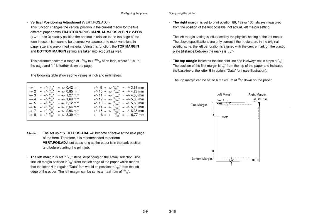 Epson MTX 1345 manual Vertical Positioning Adjustment VERT.POS.ADJ, 93-10 