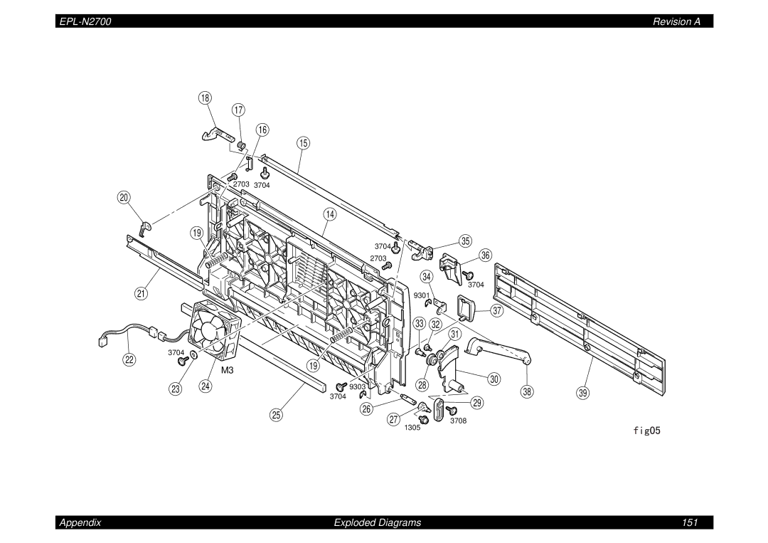 Epson N2700 manual Appendix Exploded Diagrams 151 